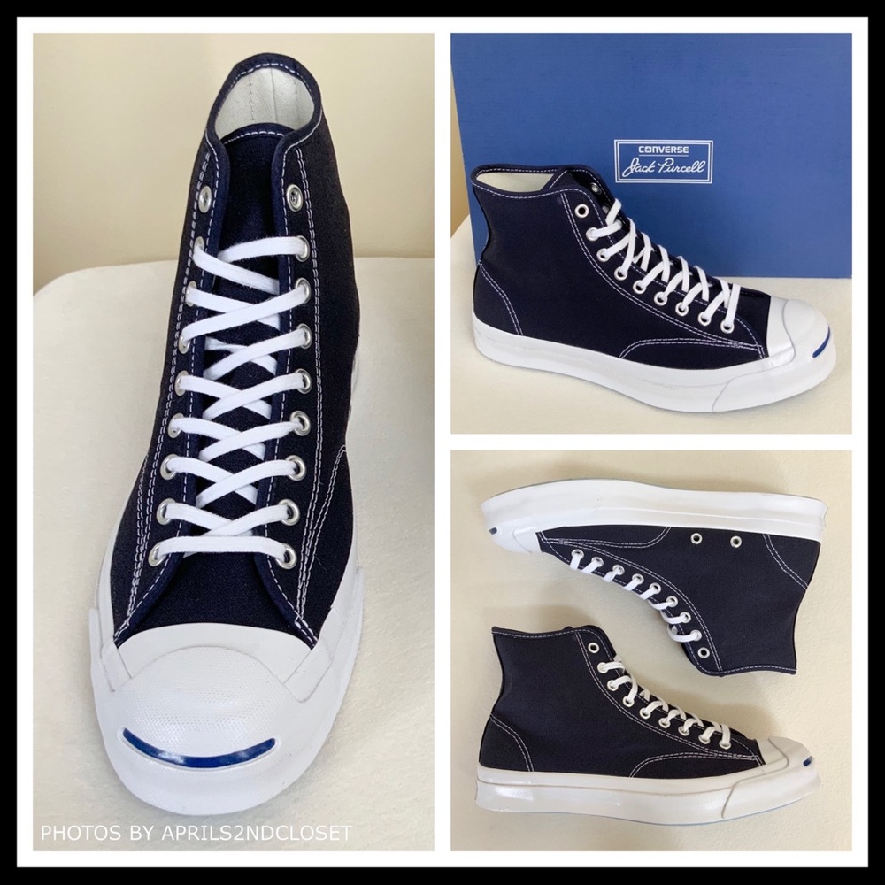 CONVERSE JACK PURCELL CHUCK TAYLOR BLACK HIGH TOPS - Picture 2 of 8